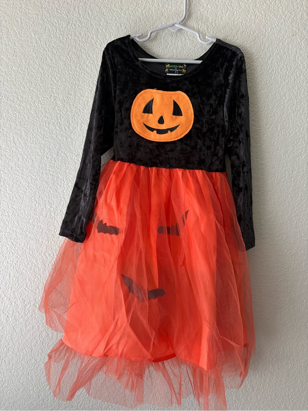 Kids Black & Orange Pumpkin Tulle Dress - Halloween Party Dress